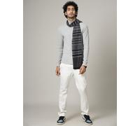 Sciarpa Invernale Uomo Handmade Cashmere Righe Lana India Collo Nero/Marrone
