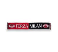Sciarpa Jacquard AC Milan, rossonera con scritta FORZA MILAN in bianco, prodotto ufficiale 100% acrilico, Made in Italy