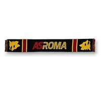 Sciarpa jacquard in acrilico nera con lupetto - AS Roma