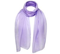 Sciarpa leggera e morbida classica in tinta unita, tessuto con effetto vedo non vedo semi opaco, un tocco di lusso a qualsiasi outfit, 47 x 160 cm Lilac Taglia unica