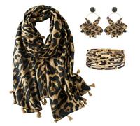 Sciarpa Leopardata Donna, Scialle Morbido Comodo Caldo Moda Autunno Inverno | Sciarpe e Foulard Accessori con Stampa Animale,Grande Lunga Stola per Ufficio Serate Quotidiane,Idee Regalo Compleanno,Natale