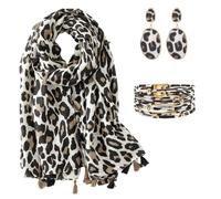 Sciarpa Leopardata Donna, Scialle Morbido Comodo Caldo Moda Autunno Inverno | Sciarpe e Foulard Accessori con Stampa Animale,Grande Lunga Stola per Ufficio Serate Quotidiane,Idee Regalo Compleanno,Natale