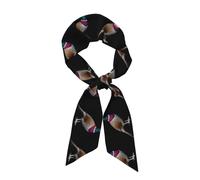 Sciarpa lunga da donna con stampa di fagiano, misura 119 x 7,9 cm, si adatta perfettamente e mostra con facilità un temperamento elegante.