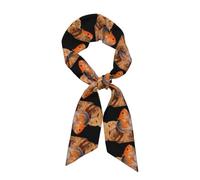 Sciarpa lunga da donna stampata con gatto che mangia pesce, misura 119,1 x 7,9 cm, si adatta perfettamente e mostra un temperamento elegante con facilità.