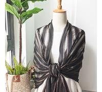 Sciarpa Lunga In Seta E Cotone A Righe Elegante Retro Moda Regalo