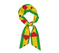 Sciarpa Lunga Tipo Seta Per Donna Copricapo Di Moda,Bandana Grafica Con Bandiera Di Sao Tome E Principe,Scarf Da Collo In Raso Retrò Leggera Classica Ed Elegante,Qualsiasi Occasione