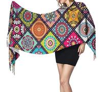 Sciarpa Mandala da donna, sciarpe in cashmere, scialle, elegante, calda e morbida coperta, grande