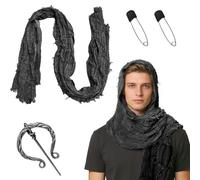 Sciarpa medievale Wrap Mantello,Medievale Unisex Vintage Mantello,Cappuccio con Spilla Perno,Rinascimentale Hooded Shaw,per Feste in Costume,Halloween,Feste,Carnevale
