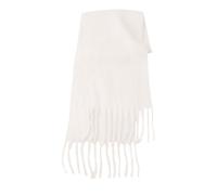 Sciarpa morbida donna tinta unita scarf with Lazy Style Soft and Solid Color Big Pull Hair Warm Scarf Guanti con sciarpa uomo, bianco, A