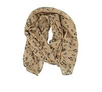 Sciarpa motivo note - bel regalo per musicisti, marrone, 150cm x 50cm