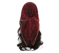 Sciarpa multiuso con pietre scintillanti, design regolabile, per eventi formali e casual, con strass colorati, Bordeaux, Taglia unica