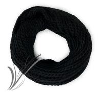 Sciarpa nera ad anello da donna scaldacollo caldo invernale elegante maglia moda