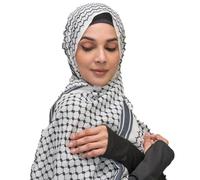 Sciarpa Palestinese - Sciarpa Araba Kefiah | Sciarpa Shemagh Palestinese Traspirante | Sciarpa Kefiah In Chiffon Per Uomo E Donna | Morbido Avvolgimento Del Collo Kefiah Palestinese (28 * 71 Pollici)