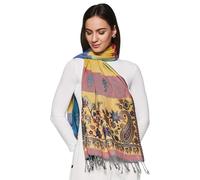 Sciarpa pashmina scialle floreale donna lana 80" seta morbida stola cashmere