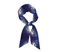 Sciarpa per capelli con stampa astratta dell'universo per donne, borse, sciarpe, sciarpe leggere e alla moda in raso di seta