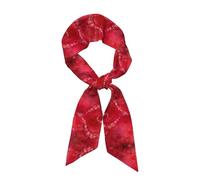 Sciarpa per capelli con stampa floreale a forma di cuore per San Valentino, per borse e borse, sciarpe leggere e alla moda in raso di seta