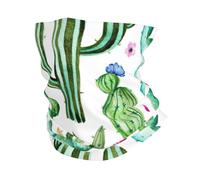 Sciarpa per il viso con stampa tropicale con cactus e fiori, per uomini e donne, scaldacollo per sci e corsa