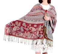 Sciarpa per la testa che si mantiene al caldo, perfetta per sci e campeggio, unisex, elegante sciarpa per grandi foulard all'aperto, Colore: rosso, Taglia unica