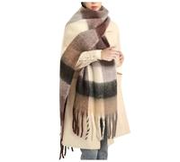 Sciarpa Pile Uomo,Nuova Sciarpa con Frange da Donna Autunno e Inverno Spessa Come Un Plaid Caldo Scialle Coppia Sciarpa (Grey, One Size)
