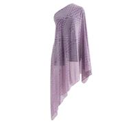 Sciarpa protettiva solare in chiffon con perle, sottile e morbida, per attività all'aperto, sciarpa in poliestere traspirante, Viola, taglia unica