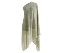 Sciarpa protettiva solare in chiffon con perle, sottile e morbida, per attività all'aperto, sciarpa in poliestere traspirante, Verde chiaro, taglia unica