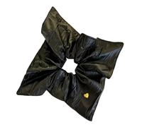Sciarpa quadrata a forma di cuore da 1 pezzo con cerchio grande e fermaglio for capelli a coda cavallo bassa(1pc black)