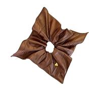 Sciarpa quadrata a forma di cuore da 1 pezzo con cerchio grande e fermaglio for capelli a coda cavallo bassa(1pc brown)