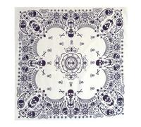 Sciarpa quadrata con stampa fronte-retro da 1 pezzo, sciarpa quadrata con motivo teschio, bandana pirata,sciarpa di cotone. sciarpa protettiva per viso e collo (bianco)