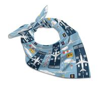 Sciarpa quadrata da donna in raso, con aeroplani e segni di aviazione, sciarpa per capelli, sciarpa alla moda, accessorio per borsa, borsa, cintura, 63,5 cm