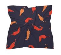 Sciarpa quadrata da donna in raso, con peperoncino rosso piccante, sciarpa per capelli, sciarpa alla moda, accessorio per borsetta, cintura, 63,5 cm