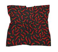 Sciarpa quadrata da donna in raso, con texture peperoncino rosso, sciarpa per capelli, sciarpa alla moda, accessorio per borsa, borsa, cintura, 63,5 cm