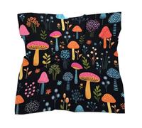 Sciarpa quadrata da donna in raso, stile vintage, con funghi, sciarpa per capelli, sciarpa alla moda, accessorio per borsa, borsa, cintura, 63,5 cm