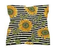 Sciarpa quadrata da donna in raso, stile vintage, con girasoli, sciarpa per capelli, sciarpa alla moda, accessorio per borsa, cintura, 63,5 cm