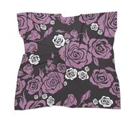 Sciarpa quadrata da donna in raso, stile vintage, viola, rosa, sciarpa per capelli, sciarpa alla moda, accessorio per borsa, cintura, 63,5 cm