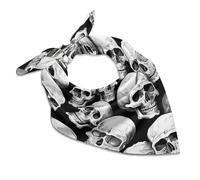 Sciarpa quadrata di seta con scheletro di Halloween, sciarpa leggera con teschio fantasmi sciarpe avvolgenti per capelli sciarpa traspirante regali per donne uomini, Multicolore, 46x46cm