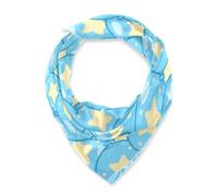 Sciarpa quadrata di seta dell'involucro di modo per la donna per la sera 35 In Cute Cartoon Star Ballon Blue bufandas para mujer