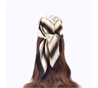 Sciarpa quadrata in finta seta con motivo luna crescente, 89 x 89 cm, accessorio elegante per collo e testa