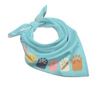 Sciarpa quadrata in seta colorata con stampa di zampa di gatto, sciarpa leggera per collo e impronte di cane, sciarpe per capelli, traspirante, regalo per donne e uomini, Multicolore, 60x60cm