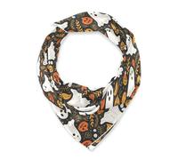 Sciarpa quadrata per capelli con testa di seta quadrata di zucca di Halloween gialla del fumetto sciarpa di seta quadrata per le donne 35 x 35 sciarpa leggera della testa di seta per le donne che