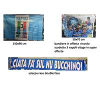 sciarpa raso 130x18cm napoli Campioni ata fa nu bucchin + 2 bandiere scudetto 3