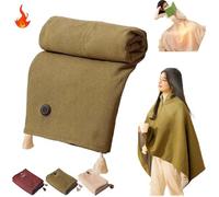 Sciarpa riscaldata portatile, 2025, coperta elettrica portatile, 150 x 80 cm, cuscino termico con chiusura lampo morbida, 3 livelli di riscaldamento, sciarpa riscaldata USB, coperta riscaldata (verde)