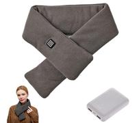 Sciarpa riscaldata ricaricabile, scaldacollo elettrico regolabile a 3 livelli con batteria da 5000 mAh, scaldacollo senza fili, per donne e uomini, essenziale per il freddo in ufficio (grigio scuro)
