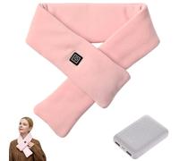 Sciarpa riscaldata ricaricabile, scaldacollo elettrico regolabile a 3 livelli con batteria da 5000 mAh, scaldacollo senza fili, per donne e uomini, essenziale per il freddo in ufficio (rosa)