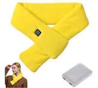 Sciarpa riscaldata ricaricabile, scaldacollo elettrico regolabile a 3 livelli con batteria da 5000 mAh, scaldacollo senza fili, per donne e uomini, essenziale per il freddo in ufficio (giallo)