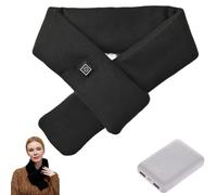 Sciarpa riscaldata ricaricabile, scaldacollo elettrico regolabile a 3 livelli con batteria da 5000 mAh, scaldacollo senza fili, per donne e uomini, essenziale per il freddo in ufficio (nero)