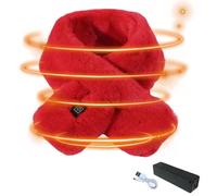 Sciarpa riscaldata, scaldacollo ricaricabile, 88 x 12 cm, sciarpa elettrica a riscaldamento rapido, grigio/nero/rosso, riutilizzabile tramite USB, fazzoletto riscaldante dinamico per casa e lavoro