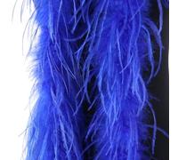 Sciarpa scialle con piume di struzzo da 2 metri, per acconciature alla moda, da usare come drappeggio sulle spalle, per top, abiti e applicazioni artigianali fai da te (blu tesoro)
