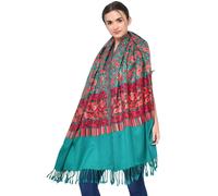 Sciarpa scialle scialle floreale cashmere pashmina stola avvolgente seta morb...