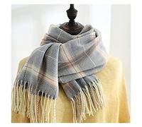 Sciarpa Scialle Sciarpe Sciarpa donna lusso stile coreano sciarpe plaid morbido nappa femminile rosa foulard lungo scialle inverno spessa calda grande sciarpa plaid Foulard Stole Scarf ( Blue : D , Si