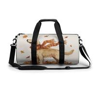 Sciarpa scozzese arancione Golden Retriever foglie autunnali borsa da viaggio palestra per donne uomini borsone cilindrico borsa da allenamento sportivo con tracolla
